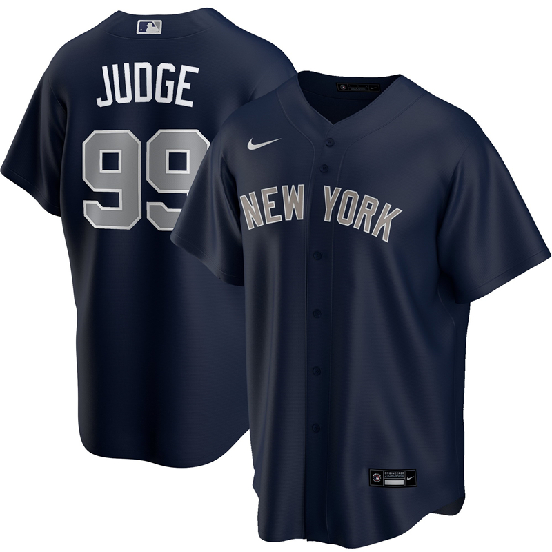 2020 MLB Men New York Yankees #99 Aaron Judge Nike Navy Alternate 2020 Replica Player Jersey 1->new york yankees->MLB Jersey
